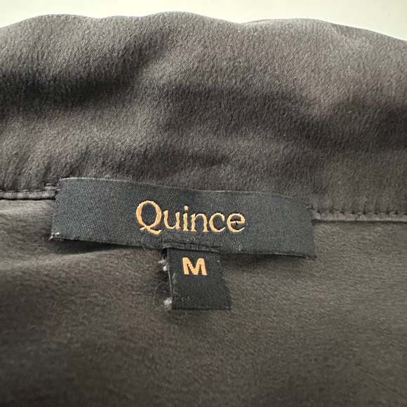 Quince 100% Washable Silk Pajama Long Sleeve Top Charcoal M - Picture 11 of 12